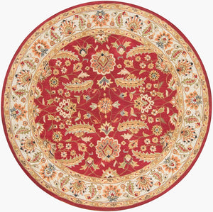 Livabliss Caesar Hand Tufted Wool Area Rug Crafted in India for Classic Living Spaces Rust, Light Gra 6' x 6' Round CAE1022-6RD