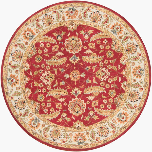 Livabliss Caesar Hand Tufted Wool Area Rug Crafted in India for Classic Living Spaces Rust, Light Gra 6' x 6' Round CAE1022-6RD