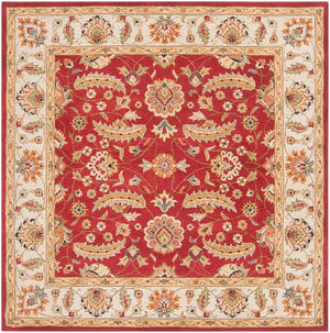 Livabliss Caesar Hand Tufted Wool Area Rug Crafted in India for Classic Living Spaces Rust, Light Gra 8' x 8' Square CAE1022-8SQ
