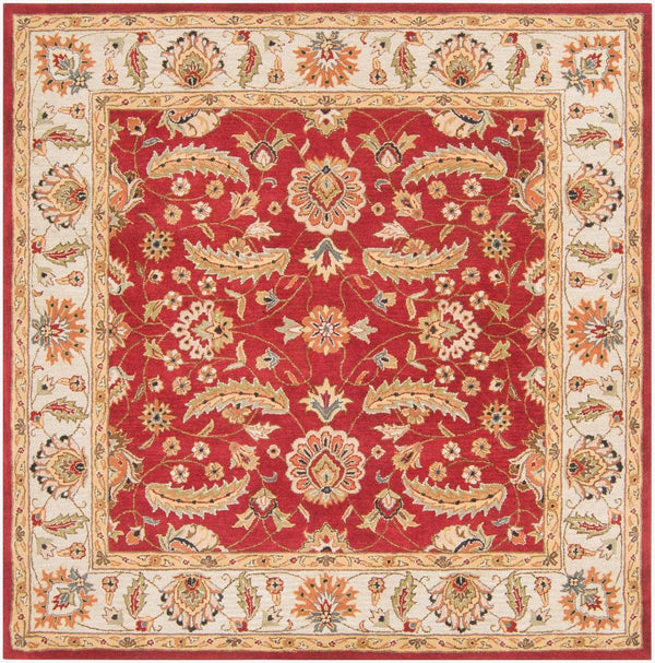 Livabliss Caesar Hand Tufted Wool Area Rug Crafted in India for Classic Living Spaces Rust, Light Gra 8' x 8' Square CAE1022-8SQ