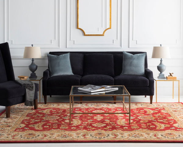 Livabliss Caesar Hand Tufted Wool Area Rug Crafted in India for Classic Living Spaces Rust, Light Gra 6' x 6' Round CAE1022-6RD