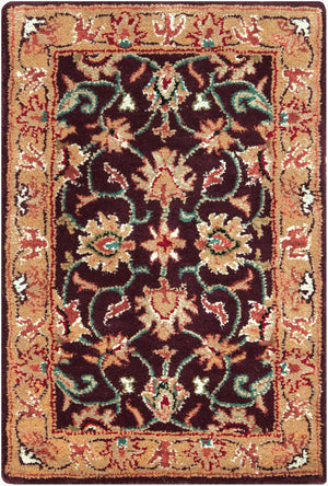 Livabliss Caesar Collection Hand Tufted Wool Area Rug Updated Traditional Pattern for Large Living Rooms Burgundy, Tan 2' x 3' CAE1024-23
