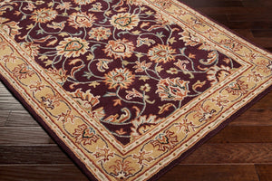 Livabliss Caesar Collection Hand Tufted Wool Area Rug Updated Traditional Pattern for Large Living Rooms Burgundy, Tan 6' x 9' Rectangle CAE1024-69