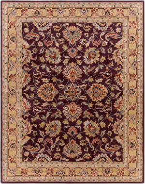 Livabliss Caesar Collection Hand Tufted Wool Area Rug Updated Traditional Pattern for Large Living Rooms Burgundy, Tan 7'6" x 9'6" CAE1024-7696