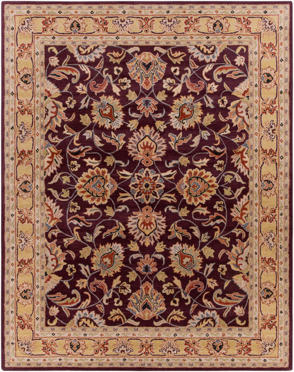 Livabliss Caesar Collection Hand Tufted Wool Area Rug Updated Traditional Pattern for Large Living Rooms Burgundy, Tan 7'6" x 9'6" CAE1024-7696