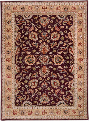 Livabliss Caesar Collection Hand Tufted Wool Area Rug Updated Traditional Pattern for Large Living Rooms Burgundy, Tan 8' x 11' CAE1024-811