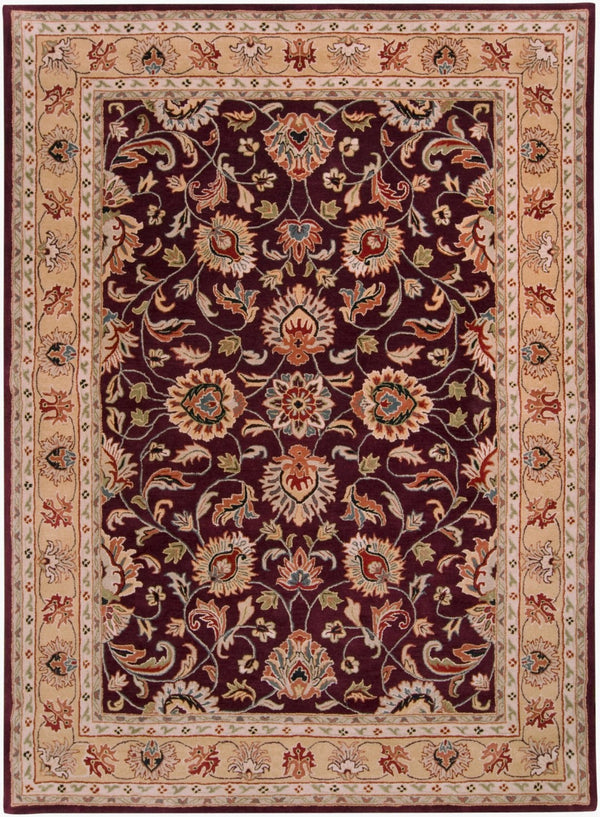 Livabliss Caesar Collection Hand Tufted Wool Area Rug Updated Traditional Pattern for Large Living Rooms Burgundy, Tan 8' x 11' CAE1024-811