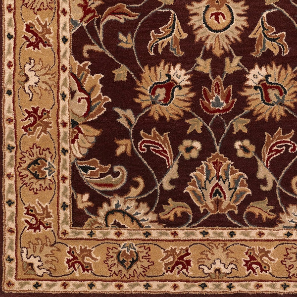 Livabliss Caesar Collection Hand Tufted Wool Area Rug Updated Traditional Pattern for Large Living Rooms Burgundy, Tan 6' x 9' Rectangle CAE1024-69