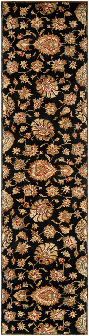 Livabliss Caesar Hand Tufted Wool Area Rug with Persian Inspired Motifs for Living Dining Rooms Black, Dark Bro 2'6" x 8' CAE1027-268