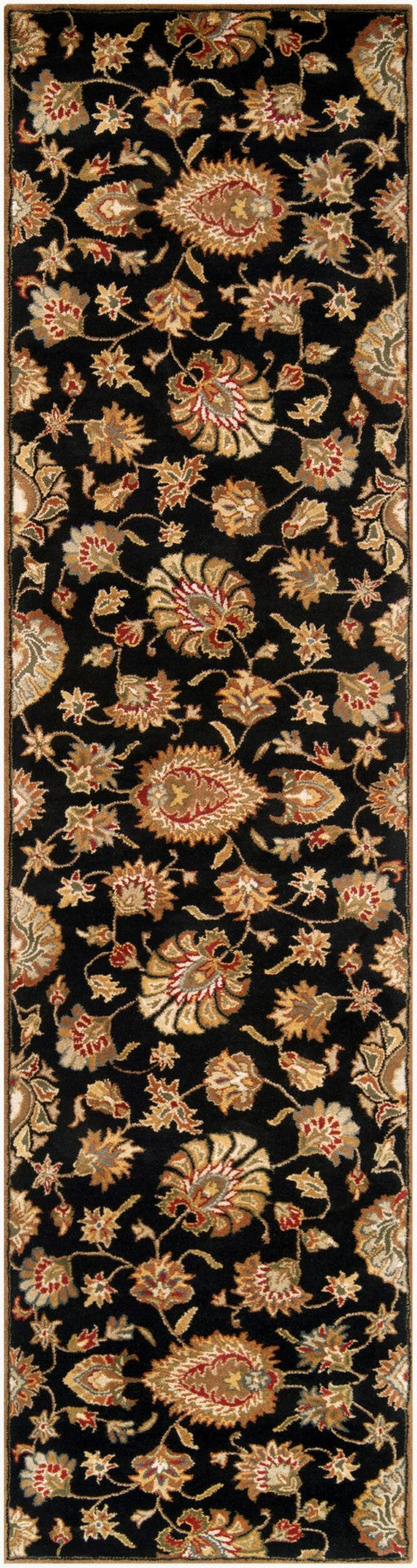 Livabliss Caesar Hand Tufted Wool Area Rug with Persian Inspired Motifs for Living Dining Rooms Black, Dark Bro 2'6" x 8' CAE1027-268