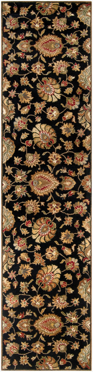 Livabliss Caesar Hand Tufted Wool Area Rug with Persian Inspired Motifs for Living Dining Rooms Black, Dark Bro 3' x 12' CAE1027-312