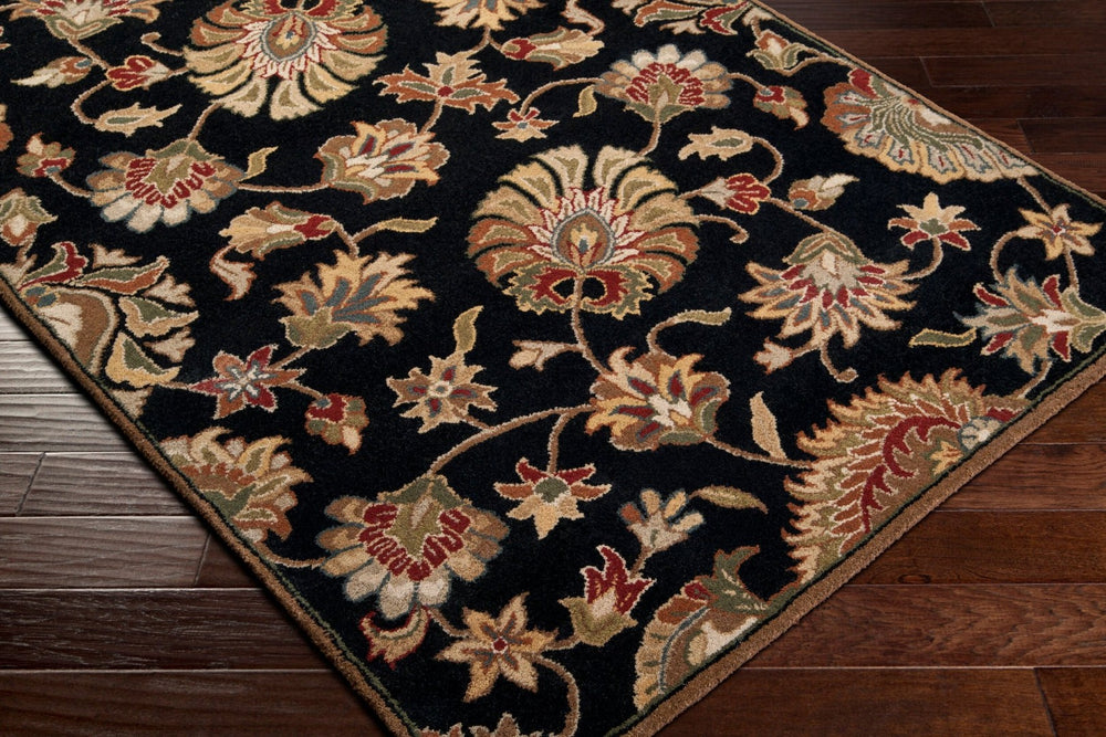 Livabliss Caesar Hand Tufted Wool Area Rug with Persian Inspired Motifs for Living Dining Rooms Black, Dark Bro 6' x 9' Oval CAE1027-69OV