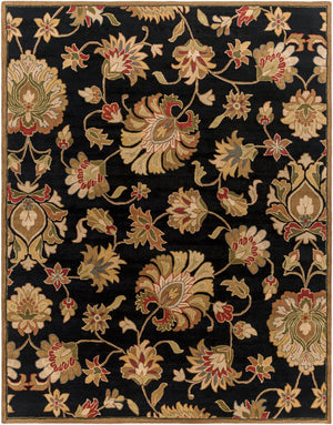 Livabliss Caesar Hand Tufted Wool Area Rug with Persian Inspired Motifs for Living Dining Rooms Black, Dark Bro 7'6" x 9'6" CAE1027-7696