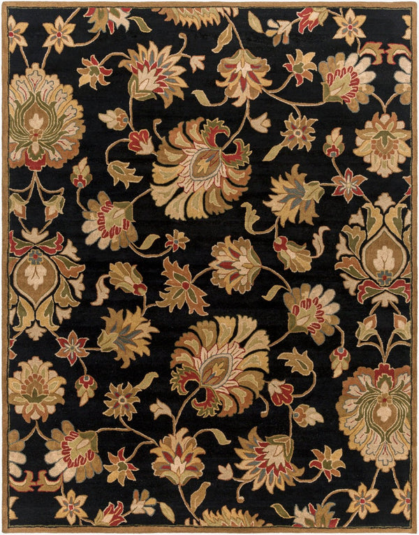 Livabliss Caesar Hand Tufted Wool Area Rug with Persian Inspired Motifs for Living Dining Rooms Black, Dark Bro 7'6" x 9'6" CAE1027-7696