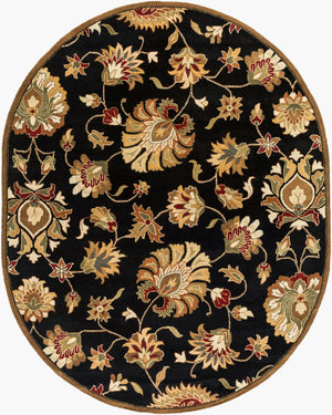 Livabliss Caesar Hand Tufted Wool Area Rug with Persian Inspired Motifs for Living Dining Rooms Black, Dark Bro 8' x 10' CAE1027-810OV