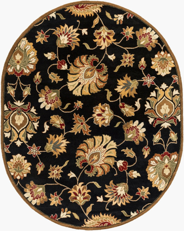 Livabliss Caesar Hand Tufted Wool Area Rug with Persian Inspired Motifs for Living Dining Rooms Black, Dark Bro 8' x 10' CAE1027-810OV