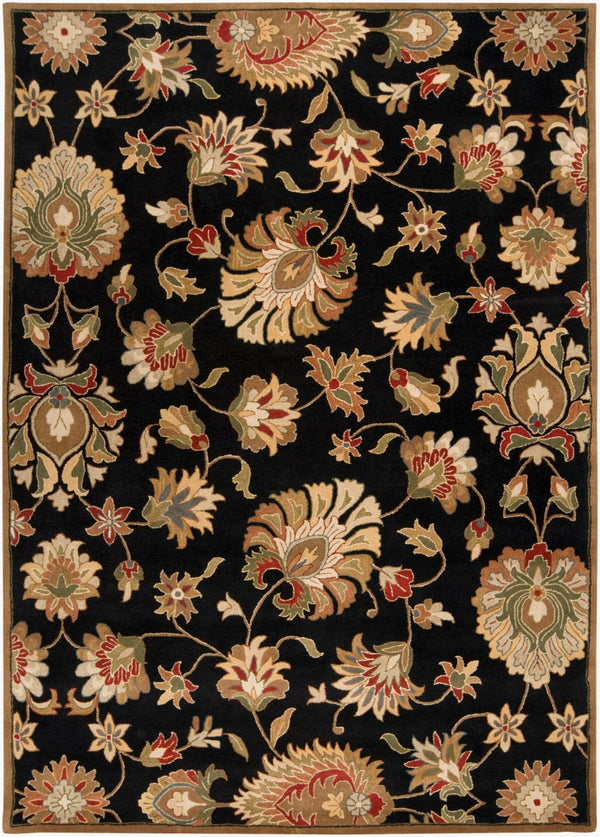 Livabliss Caesar Hand Tufted Wool Area Rug with Persian Inspired Motifs for Living Dining Rooms Black, Dark Bro 8' x 11' CAE1027-811