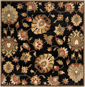 Livabliss Caesar Hand Tufted Wool Area Rug with Persian Inspired Motifs for Living Dining Rooms Black, Dark Bro 8' x 8' Square CAE1027-8SQ
