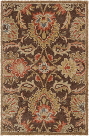Livabliss Caesar Hand Tufted Wool Area Rug Traditional Pattern for Living and Dining Rooms Dark Brown, Bur 2' x 3' CAE1028-23