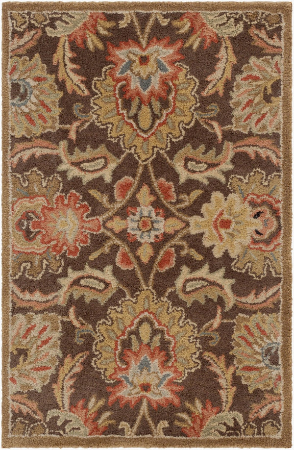 Livabliss Caesar Hand Tufted Wool Area Rug Traditional Pattern for Living and Dining Rooms Dark Brown, Bur 2' x 3' CAE1028-23