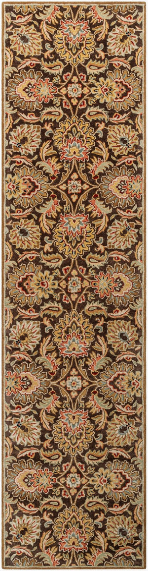 Livabliss Caesar Hand Tufted Wool Area Rug Traditional Pattern for Living and Dining Rooms Dark Brown, Bur 3' x 12' CAE1028-312