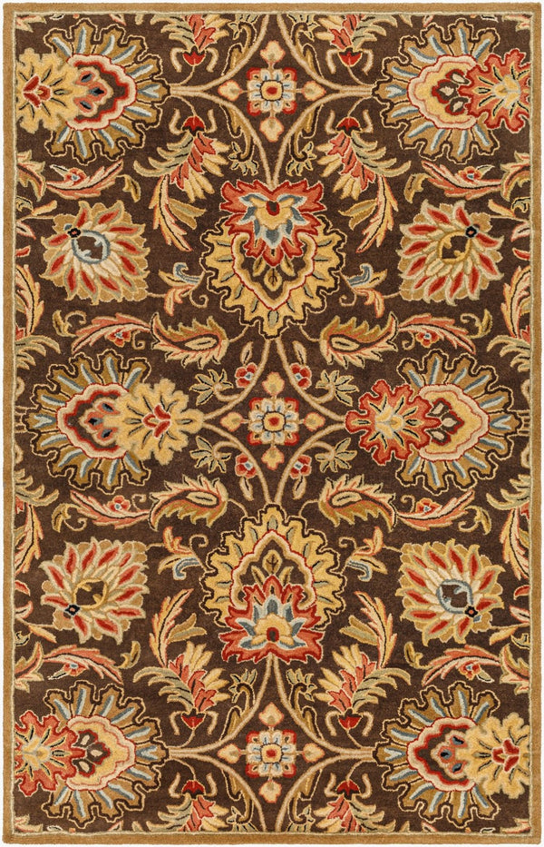 Livabliss Caesar Hand Tufted Wool Area Rug Traditional Pattern for Living and Dining Rooms Dark Brown, Bur 9' x 12' CAE1028-912