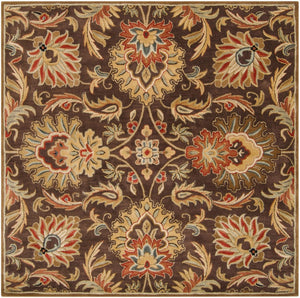 Livabliss Caesar Hand Tufted Wool Area Rug Traditional Pattern for Living and Dining Rooms Dark Brown, Bur 9'9" x 9'9" Square CAE1028-99SQ