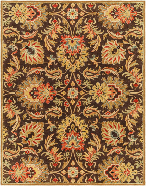 Livabliss Caesar Hand Tufted Wool Area Rug Traditional Pattern for Living and Dining Rooms Dark Brown, Bur 7'6" x 9'6" CAE1028-7696