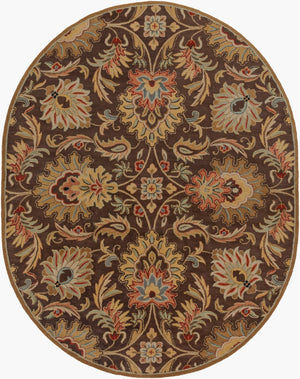 Livabliss Caesar Hand Tufted Wool Area Rug Traditional Pattern for Living and Dining Rooms Dark Brown, Bur 8' x 10' CAE1028-810OV