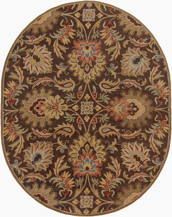 Livabliss Caesar Hand Tufted Wool Area Rug Traditional Pattern for Living and Dining Rooms Dark Brown, Bur 8' x 10' CAE1028-810OV