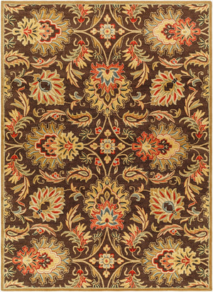 Livabliss Caesar Hand Tufted Wool Area Rug Traditional Pattern for Living and Dining Rooms Dark Brown, Bur 8' x 11' CAE1028-811