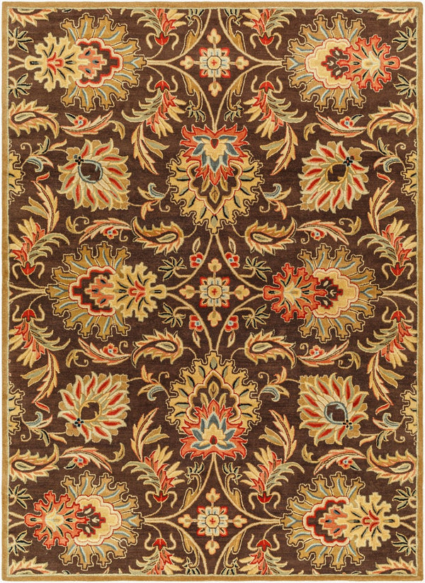 Livabliss Caesar Hand Tufted Wool Area Rug Traditional Pattern for Living and Dining Rooms Dark Brown, Bur 8' x 11' CAE1028-811