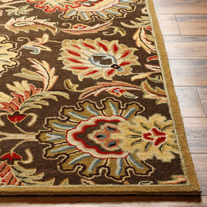 Livabliss Caesar Hand Tufted Wool Area Rug Traditional Pattern for Living and Dining Rooms Dark Brown, Bur 3' x 12' CAE1028-312