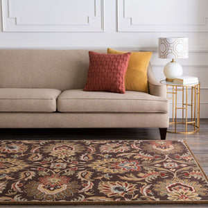 Livabliss Caesar Hand Tufted Wool Area Rug Traditional Pattern for Living and Dining Rooms Dark Brown, Bur 9'9" x 9'9" Square CAE1028-99SQ