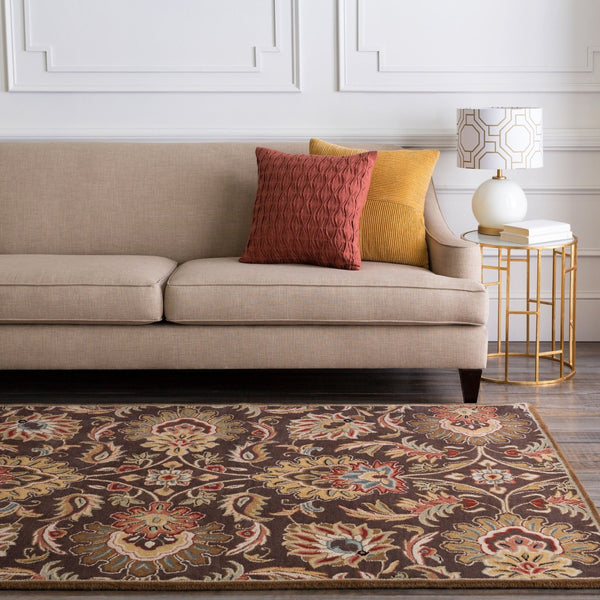 Livabliss Caesar Hand Tufted Wool Area Rug Traditional Pattern for Living and Dining Rooms Dark Brown, Bur 9'9" x 9'9" Square CAE1028-99SQ