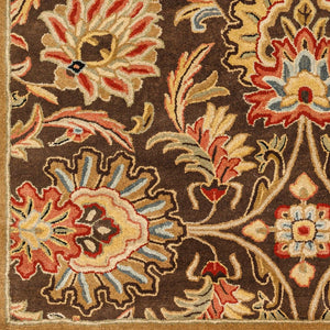 Livabliss Caesar Hand Tufted Wool Area Rug Traditional Pattern for Living and Dining Rooms Dark Brown, Bur 3' x 12' CAE1028-312