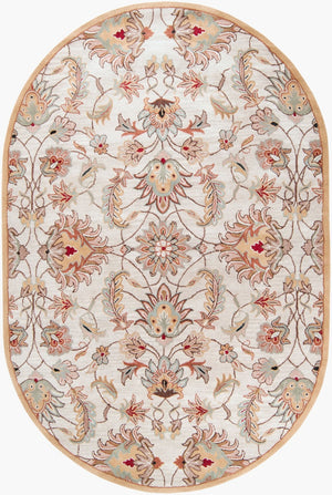 Livabliss Caesar Hand Tufted Wool Area Rug Traditional Pattern for Formal Living Dining Spaces Medium Gray, Ta 6' x 9' Oval CAE1029-69OV