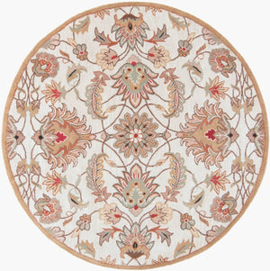 Livabliss Caesar Hand Tufted Wool Area Rug Traditional Pattern for Formal Living Dining Spaces Medium Gray, Ta 4' x 4' Round CAE1029-4RD