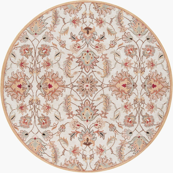 Livabliss Caesar Hand Tufted Wool Area Rug Traditional Pattern for Formal Living Dining Spaces Medium Gray, Ta 8' x 8' Round CAE1029-8RD