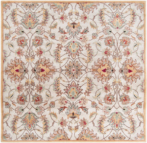Livabliss Caesar Hand Tufted Wool Area Rug Traditional Pattern for Formal Living Dining Spaces Medium Gray, Ta 4' x 4' Square CAE1029-4SQ