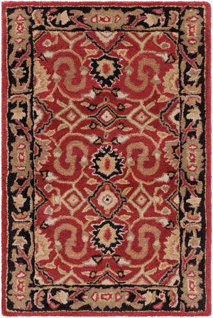 Livabliss Caesar Hand Tufted Wool Area Rug Traditional Pattern for Large Living Dining Rooms Burgandy, Black 2' x 3' CAE1031-23