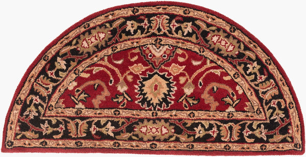 Livabliss Caesar Hand Tufted Wool Area Rug Traditional Pattern for Large Living Dining Rooms Burgandy, Black 2' x 4' CAE1031-24HM