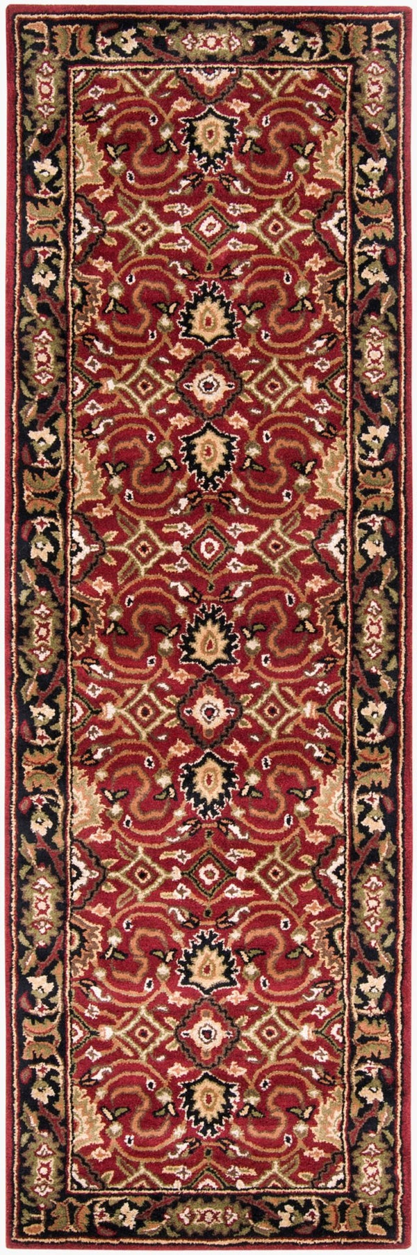 Livabliss Caesar Hand Tufted Wool Area Rug Traditional Pattern for Large Living Dining Rooms Burgandy, Black 2'6" x 8' CAE1031-268