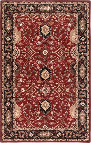 Livabliss Caesar Hand Tufted Wool Area Rug Traditional Pattern for Large Living Dining Rooms Burgandy, Black 9' x 12' CAE1031-912