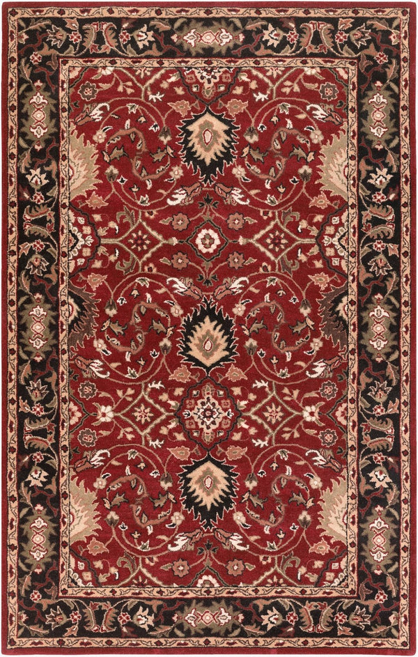Livabliss Caesar Hand Tufted Wool Area Rug Traditional Pattern for Large Living Dining Rooms Burgandy, Black 9' x 12' CAE1031-912