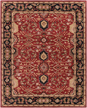Livabliss Caesar Hand Tufted Wool Area Rug Traditional Pattern for Large Living Dining Rooms Burgandy, Black 7'6" x 9'6" CAE1031-7696