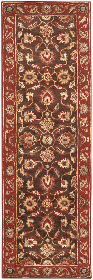 Livabliss Caesar Hand Tufted Wool Area Rug Traditional Pattern for Formal Living Dining Spaces Dark Brown, Rus 2'6" x 8' CAE1036-268
