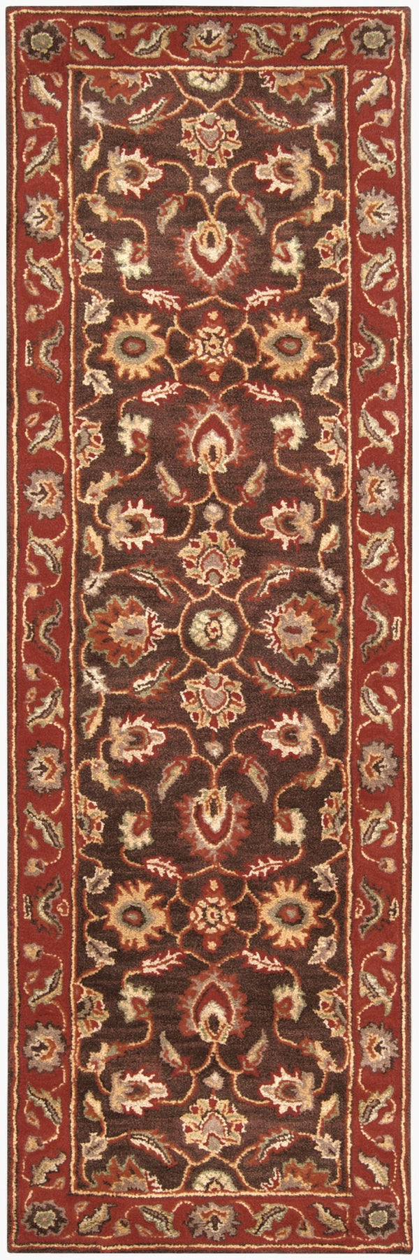 Livabliss Caesar Hand Tufted Wool Area Rug Traditional Pattern for Formal Living Dining Spaces Dark Brown, Rus 2'6" x 8' CAE1036-268