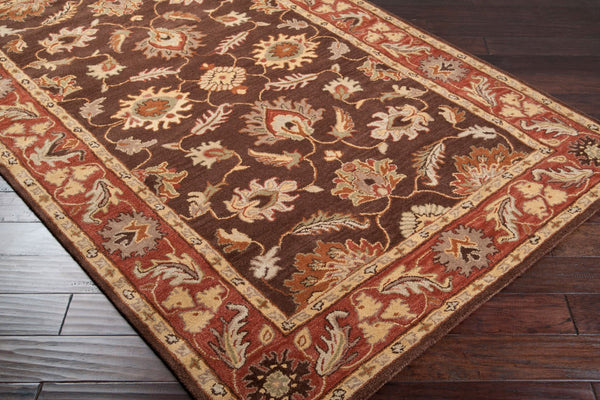 Livabliss Caesar Hand Tufted Wool Area Rug Traditional Pattern for Formal Living Dining Spaces Dark Brown, Rus 8' x 10' CAE1036-810OV