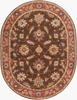 Livabliss Caesar Hand Tufted Wool Area Rug Traditional Pattern for Formal Living Dining Spaces Dark Brown, Rus 8' x 10' CAE1036-810OV